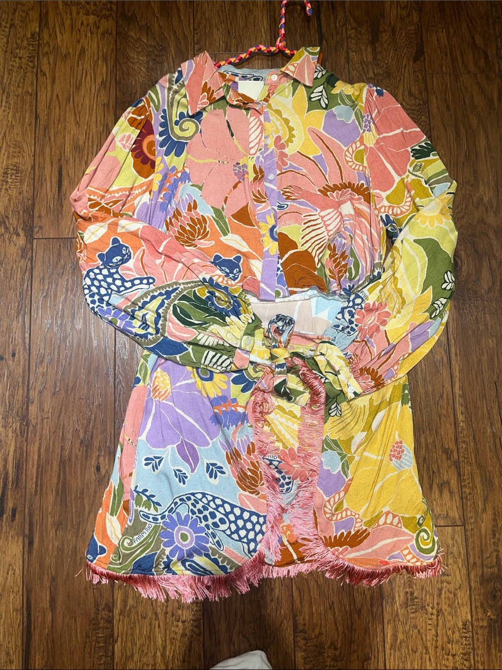 Farm Rio tie front fringe dress - Picture 8 of 9